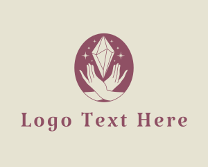 Gem - Hand Crystal Sparkle logo design