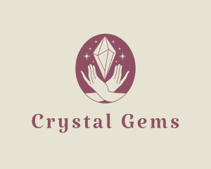 Hand Crystal Sparkle  logo design