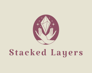 Hand Crystal Sparkle  logo design