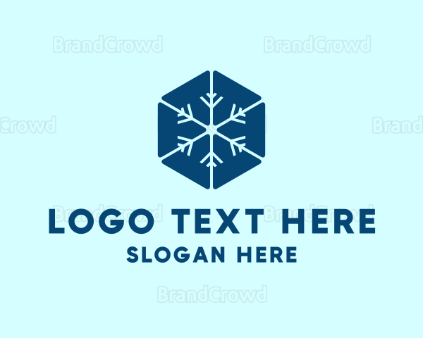 Blue Hexagon Snowflake Logo