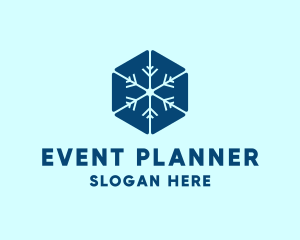 Blue Hexagon Snowflake Logo