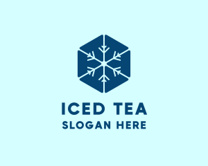 Blue Hexagon Snowflake logo design