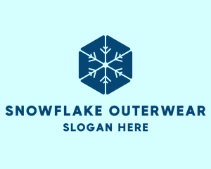 Blue Hexagon Snowflake logo design