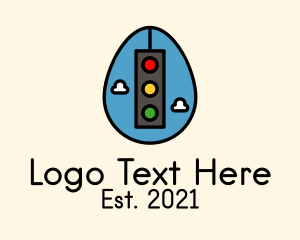 Road Safety - Stoplight Easter Egg logo design