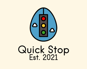 Stop - Stoplight Easter Egg logo design