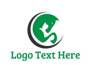Horseshoe - Green Horse Circle logo design