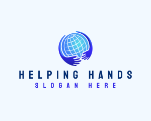 Globe Support Hand logo design
