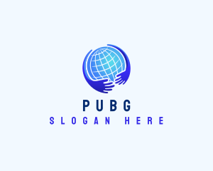 Community - Globe Support Hand logo design