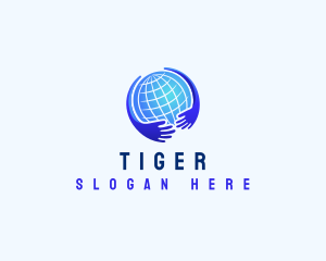 Community - Globe Support Hand logo design