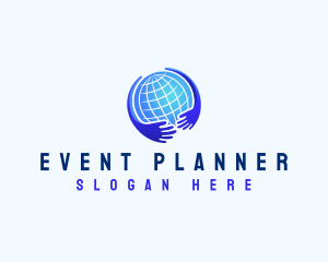 Volunteer - Globe Support Hand logo design
