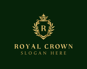 Royal Shield Wreath logo design