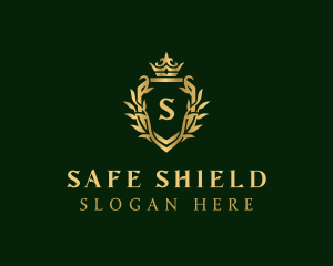 Royal Shield Wreath logo design