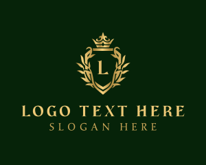 Shield - Royal Shield Wreath logo design