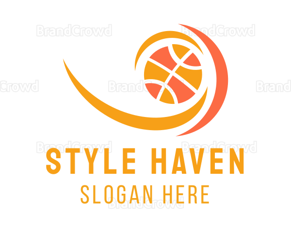 Basketball Ball Flame Logo