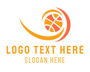 League - Basketball Ball Flame logo design
