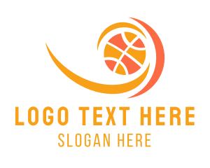 Basketball Ball Flame Logo