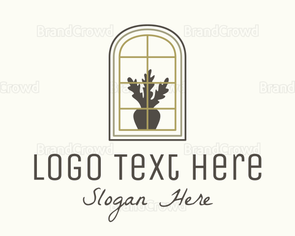 Plant Window Home Furnishing Logo