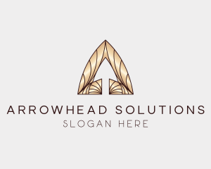 Golden Arrow Letter A  logo design