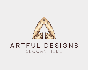 Golden Arrow Letter A  logo design