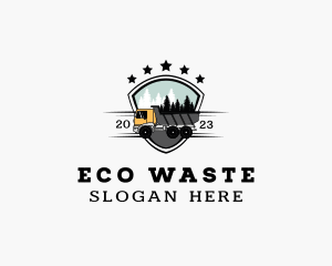 Waste - Dump Truck Shield logo design