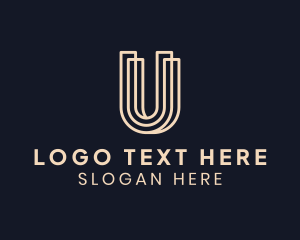 Letter U - Line Intersect Letter U logo design