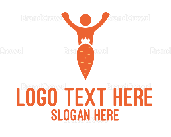 Orange Carrot Human Logo