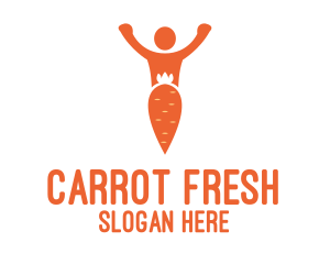 Carrot - Orange Carrot Human logo design