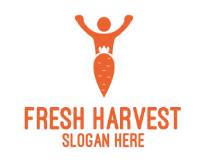 Veggie - Orange Carrot Human logo design