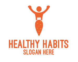 Nutrition - Orange Carrot Human logo design