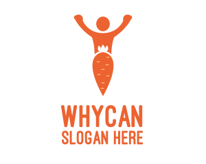 Vegetarian - Orange Carrot Human logo design