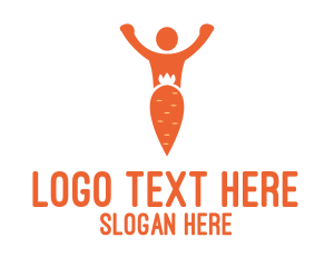Vegan - Orange Carrot Human logo design