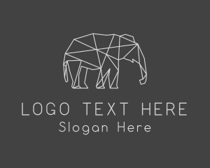 Wild Animals - Geometric Elephant Safari logo design