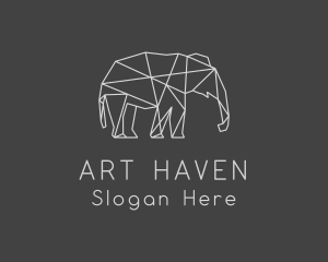 Geometric Elephant Safari logo design