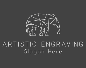 Geometric Elephant Safari logo design