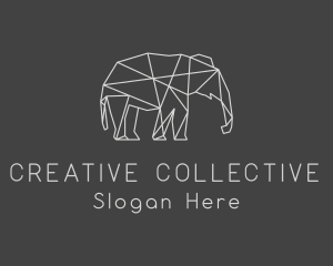 Geometric Elephant Safari logo design