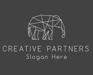 Geometric Elephant Safari logo design