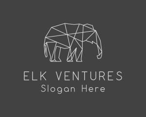 Geometric Elephant Safari logo design