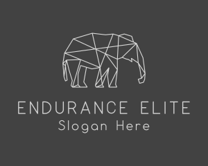 Geometric Elephant Safari logo design