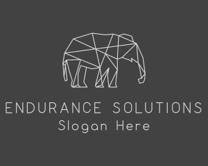 Geometric Elephant Safari logo design