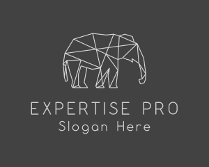 Geometric Elephant Safari logo design