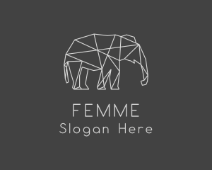 Geometric Elephant Safari logo design