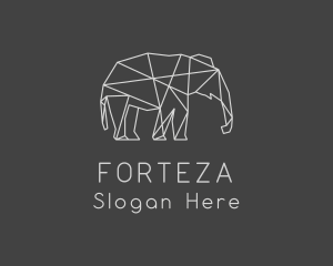 Geometric Elephant Safari logo design