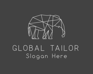 Geometric Elephant Safari logo design