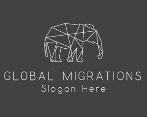 Geometric Elephant Safari logo design