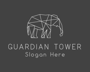 Geometric Elephant Safari logo design