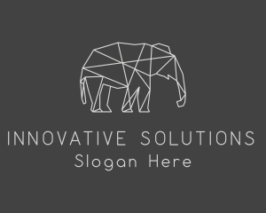 Geometric Elephant Safari logo design