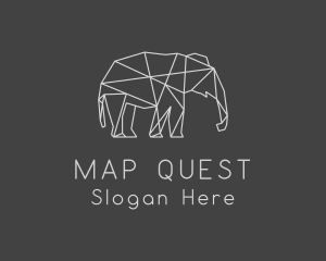 Geometric Elephant Safari logo design