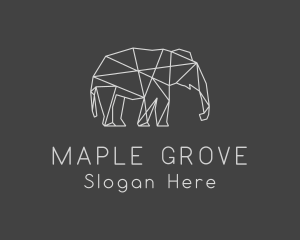 Geometric Elephant Safari logo design