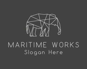 Geometric Elephant Safari logo design