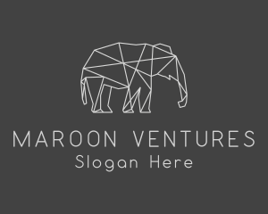 Geometric Elephant Safari logo design